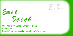 emil deich business card